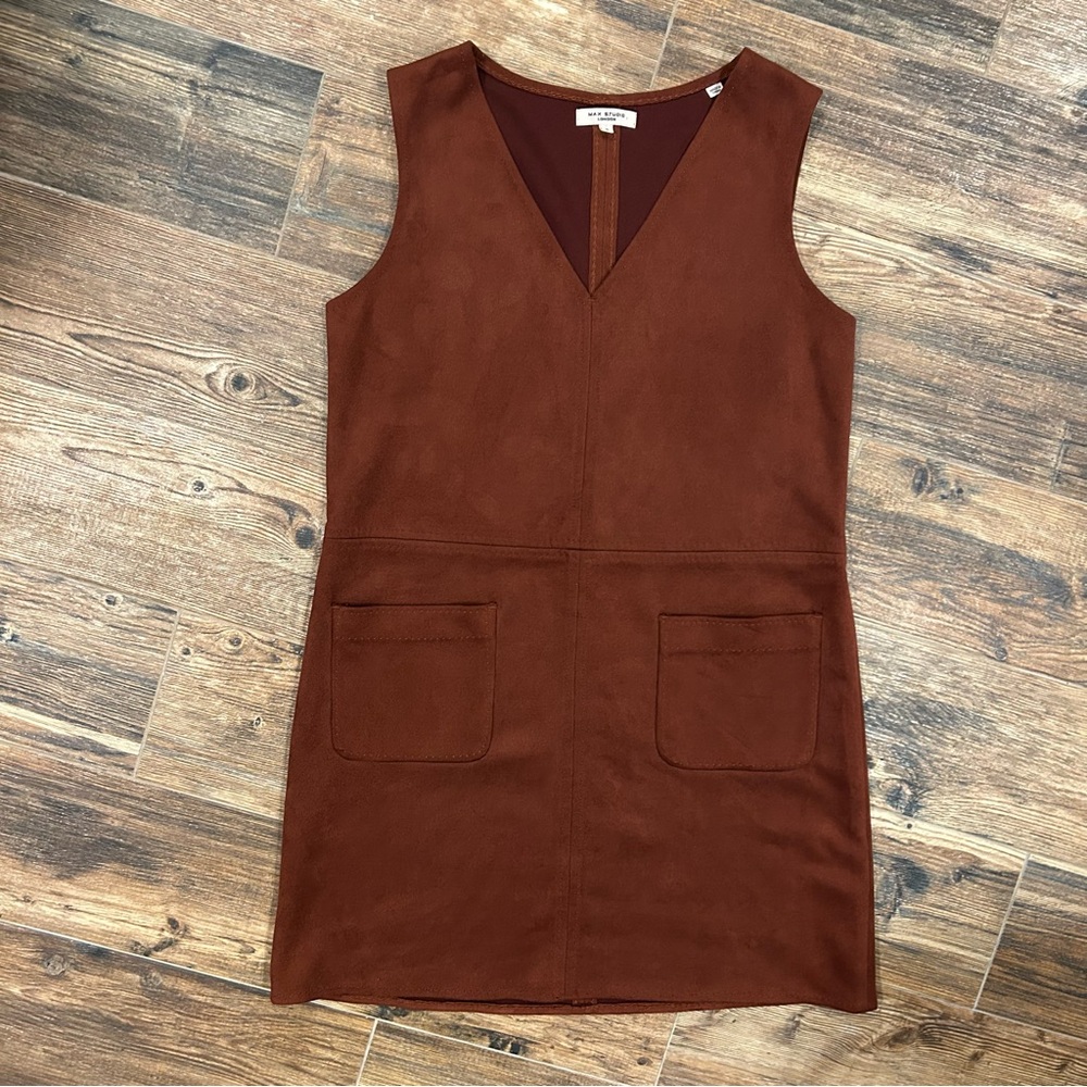 Max Studio London Suede-Look Shift Dress – Size S | Y2K / 2000s